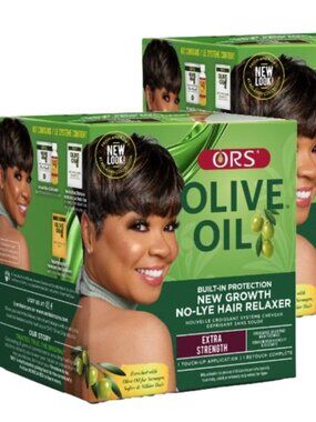 2 Pk ORS Olive Oil Build-In Protection New Growth No-Lye Relaxer, Extra Strength
